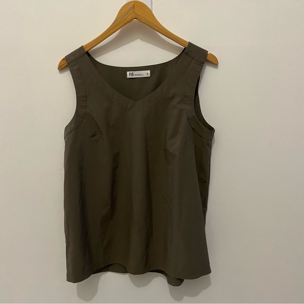FIG Olive Green Sleeveless Top - Size M